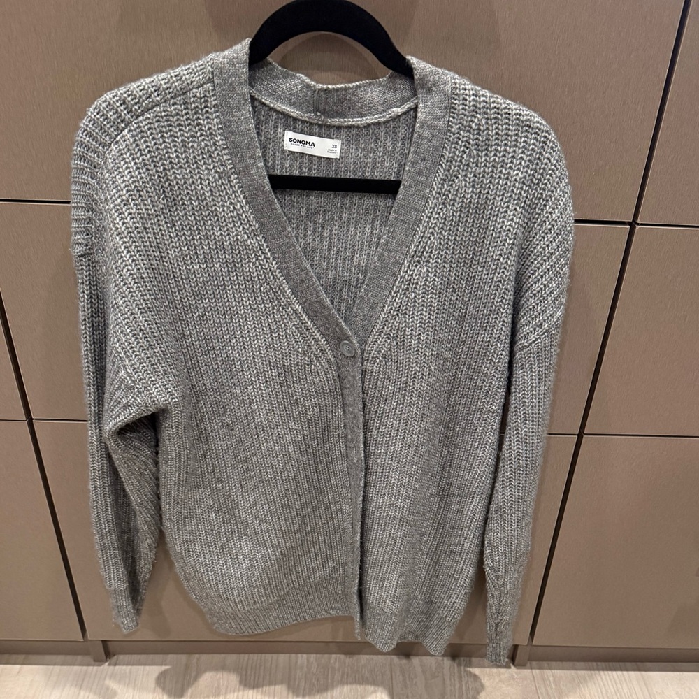 Mango Women's Gray Knit Cardigan